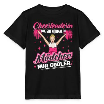 Cheerleaderin wie ein normales Mädchen nur cooler - Stanley/Stella Kinder T-Shirt MINI CREATOR  - Schwarz - Vorne - Mikhail (115cm)