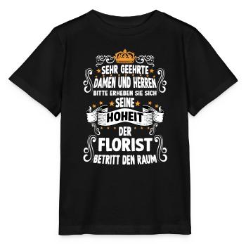 Florist T witziges Spruch Motiv Florist - Stanley/Stella Kinder T-Shirt MINI CREATOR  - Schwarz - Vorne - Mikhail (115cm)