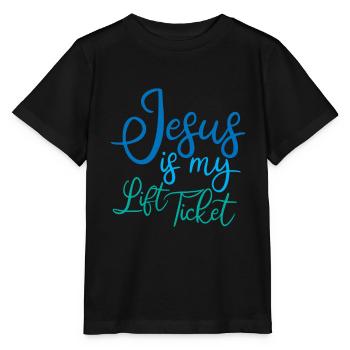 Jesus Is My Lift Ticket 2 - Stanley/Stella Kinder T-Shirt MINI CREATOR  - Schwarz - Vorne - Mikhail (115cm)
