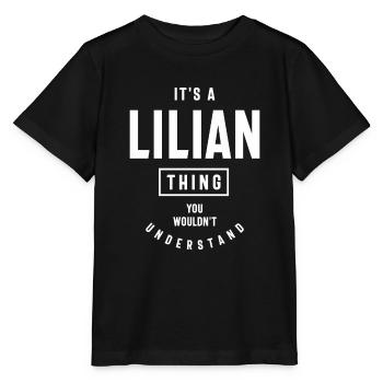 Lilian Nom personnalisé - T-shirt bio MINI CREATOR Stanley/Stella Enfant - noir - Devant - Mikhail (115cm)