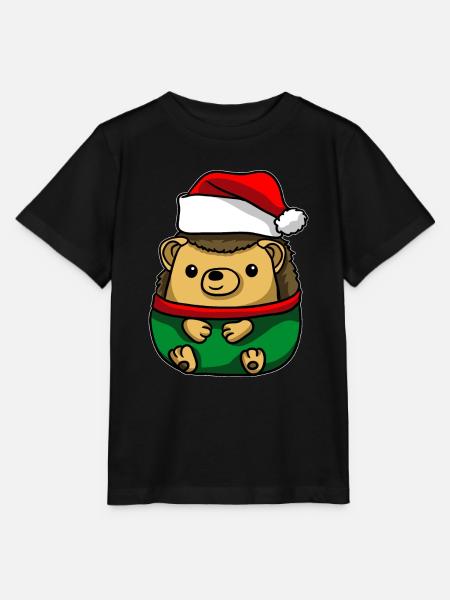 Igel mit Christmas Sweater - Stanley/Stella Kinder T-Shirt MINI CREATOR  - Schwarz