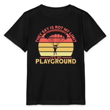 Sky Is Not My Limit Fallschirm - Stanley/Stella Kinder T-Shirt MINI CREATOR  - Schwarz - Vorne - Mikhail (115cm)