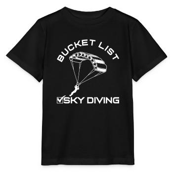 Bucket List Sky Diving Fallschirm - Stanley/Stella Kinder T-Shirt MINI CREATOR  - Schwarz - Vorne - Mikhail (115cm)