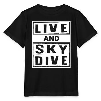 Live And Skydive Fallschirm - Stanley/Stella Kinder T-Shirt MINI CREATOR  - Schwarz - Vorne - Mikhail (115cm)