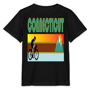 Connecticut Hometown Retro Mountain Bike - Stanley/Stella MINI CREATOR Kids’ T-Shirt - black - Front - Mikhail (115cm)