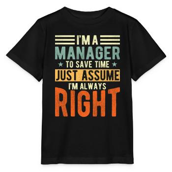 Manager - Stanley/Stella MINI CREATOR Kids’ T-Shirt - black - Front - Mikhail (115cm)