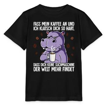 Fass mein Kaffee an und ich klatsch dich Kaffee - Stanley/Stella Kinder T-Shirt MINI CREATOR  - Schwarz - Vorne - Mikhail (115cm)