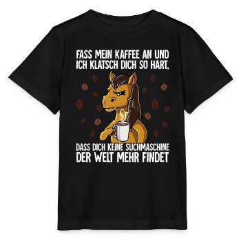 Fass mein Kaffee an und ich klatsch dich Kaffee - Stanley/Stella Kinder T-Shirt MINI CREATOR  - Schwarz - Vorne - Mikhail (115cm)