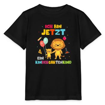 Ich bin jetzt ein Kindergartenkind Löwe - Stanley/Stella Kinder T-Shirt MINI CREATOR  - Schwarz - Vorne - Mikhail (115cm)