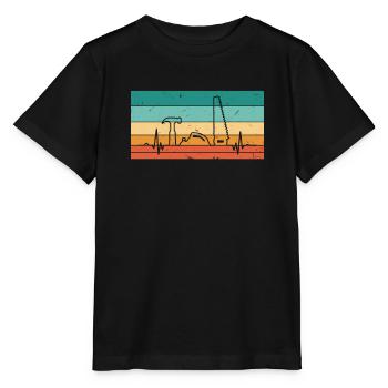 Vintage Heartbeat Saw Hammer Planter Wood - T-shirt bio MINI CREATOR Stanley/Stella Enfant - noir - Devant - Mikhail (115cm)