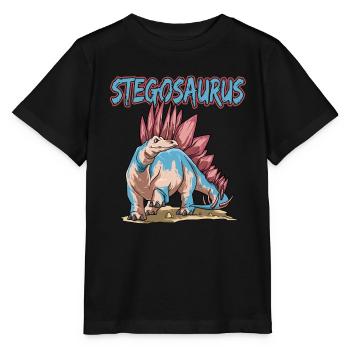 Stegosaurus Dinosaurier - Stanley/Stella Kinder T-Shirt MINI CREATOR  - Schwarz - Vorne - Mikhail (115cm)