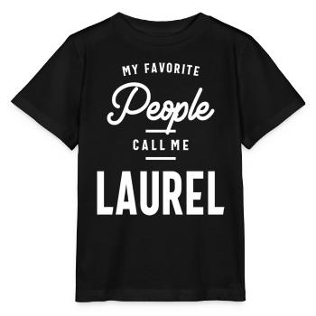 Laurel Personalized Name - Stanley/Stella MINI CREATOR Kids’ T-Shirt - black - Front - Mikhail (115cm)