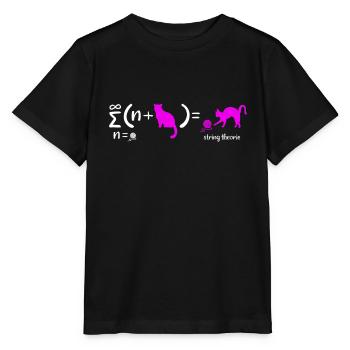 String Theorie Nerd Physik Schrödingers Katze - Stanley/Stella Kinder T-Shirt MINI CREATOR  - Schwarz - Vorne - Mikhail (115cm)