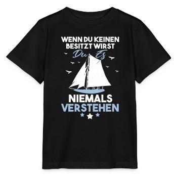Lustiges Ostsee Segler Helgoland eigner Spruch - Stanley/Stella Kinder T-Shirt MINI CREATOR  - Schwarz - Vorne - Mikhail (115cm)