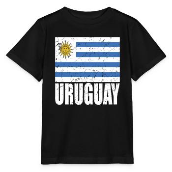 Uruguay Flag - Stanley/Stella MINI CREATOR Kids’ T-Shirt - black - Front - Mikhail (115cm)