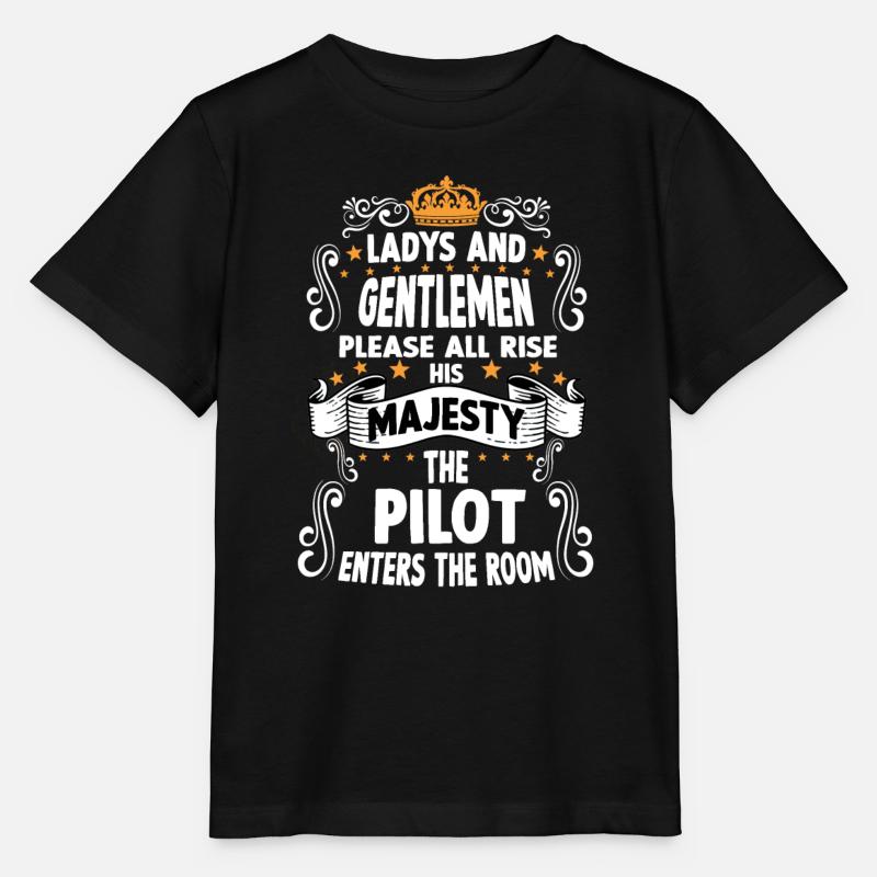 Pilot T Witzig Spruch Piloten - Stanley/Stella Kinder T-Shirt MINI CREATOR - Schwarz