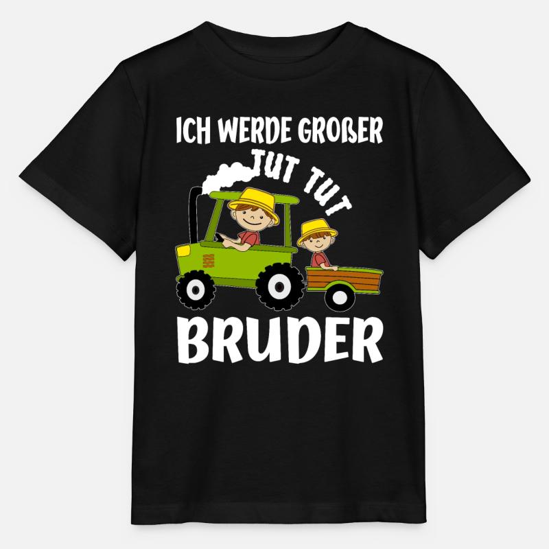 Ich Werde Großer Bruder Bauer & Traktor Idee - Stanley/Stella Kinder T-Shirt MINI CREATOR  - Schwarz