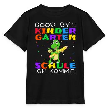 Schulkind Ende Kindergarten Dino Erste Klasse Schu - Stanley/Stella Kinder T-Shirt MINI CREATOR  - Schwarz - Vorne - Mikhail (115cm)