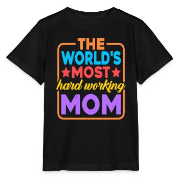 La maman la plus travailleuse du monde 2 - T-shirt bio MINI CREATOR Stanley/Stella Enfant - noir - Devant - Mikhail (115cm)