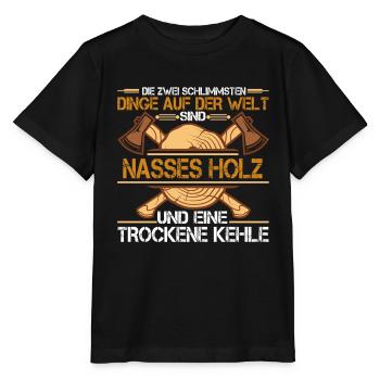 Lustiger Holzfäller Förster Forstwirt Spruch - Stanley/Stella Kinder T-Shirt MINI CREATOR  - Schwarz - Vorne - Mikhail (115cm)