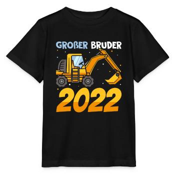 Großer Bruder 2022 - Nachwuchs Bagger Baby Geschwi - Stanley/Stella Kinder T-Shirt MINI CREATOR  - Schwarz - Vorne - Mikhail (115cm)