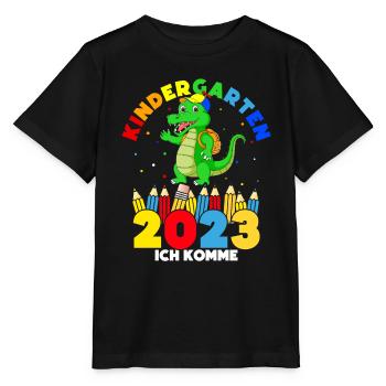 Kindergarten 2023 Ich Komme Kindergartenstart Kita - Stanley/Stella Kinder T-Shirt MINI CREATOR  - Schwarz - Vorne - Mikhail (115cm)