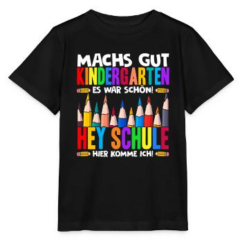 Schulkind Ende Kindergarten Dino Erste Klasse Schu - Stanley/Stella Kinder T-Shirt MINI CREATOR  - Schwarz - Vorne - Mikhail (115cm)