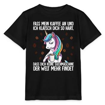 Fass mein Kaffee an und ich klatsch dich Kaffee - Stanley/Stella Kinder T-Shirt MINI CREATOR  - Schwarz - Vorne - Mikhail (115cm)
