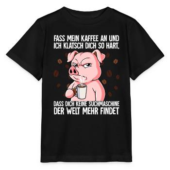 Fass mein Kaffee an und ich klatsch dich Kaffee - Stanley/Stella Kinder T-Shirt MINI CREATOR  - Schwarz - Vorne - Mikhail (115cm)