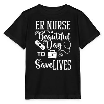 Infirmière d’urgence Premiers soins - T-shirt bio MINI CREATOR Stanley/Stella Enfant - noir - Devant - Mikhail (115cm)
