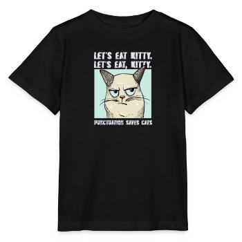 La ponctuation sauve des vies I Drôle de grammaire anglaise - T-shirt bio MINI CREATOR Stanley/Stella Enfant - noir - Devant - Mikhail (115cm)