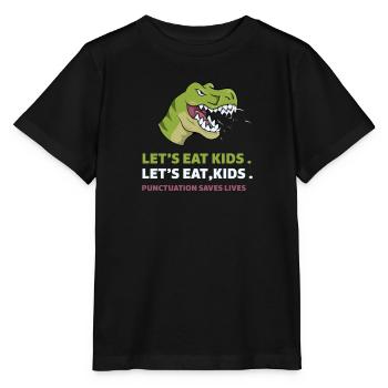 La ponctuation sauve des vies I Drôle de grammaire anglaise - T-shirt bio MINI CREATOR Stanley/Stella Enfant - noir - Devant - Mikhail (115cm)