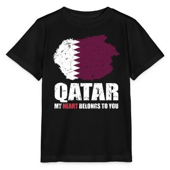 Katar Fahne - Stanley/Stella Kinder T-Shirt MINI CREATOR  - Schwarz - Vorne - Mikhail (115cm)