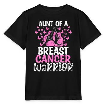 Breast Cancer Awareness Aunt Nephew Niece - Stanley/Stella MINI CREATOR Kids’ T-Shirt - black - Front - Mikhail (115cm)