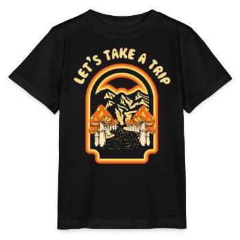 Let's Us Take A Trip Mushrooms Goblincore Vintage - Stanley/Stella Kinder T-Shirt MINI CREATOR  - Schwarz - Vorne - Mikhail (115cm)