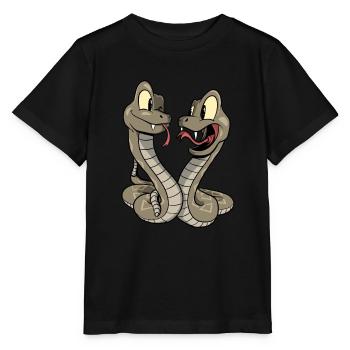 Drôles de serpents à sonnettes de dessins animés - T-shirt bio MINI CREATOR Stanley/Stella Enfant - noir - Devant - Mikhail (115cm)