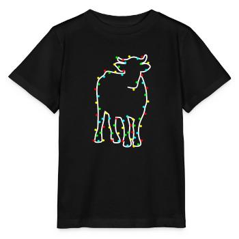 Chemise de vache à chaîne lumineuse de Noël - T-shirt bio MINI CREATOR Stanley/Stella Enfant - noir - Devant - Mikhail (115cm)