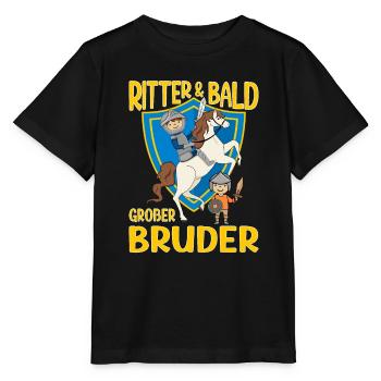 Großer Bruder Ritter Geschwister Kind Nachwuchs - Stanley/Stella Kinder T-Shirt MINI CREATOR  - Schwarz - Vorne - Mikhail (115cm)