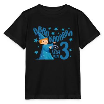 3 Year Boys Gift Magician Birthday Motif - Stanley/Stella MINI CREATOR Kids’ T-Shirt - black - Front - Mikhail (115cm)