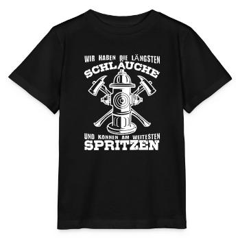 Freiwillige Feuerwehr Spruch Feuerwehrmann Vater - Stanley/Stella Kinder T-Shirt MINI CREATOR  - Schwarz - Vorne - Mikhail (115cm)
