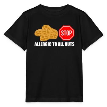 Allergique à toutes les noix Chemise allergique aux noix - T-shirt bio MINI CREATOR Stanley/Stella Enfant - noir - Devant - Mikhail (115cm)