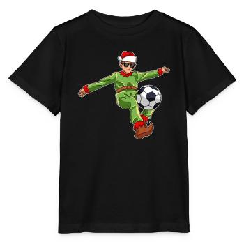 Santa Claus Football Player Eleven - Stanley/Stella MINI CREATOR Kids’ T-Shirt - black - Front - Mikhail (115cm)