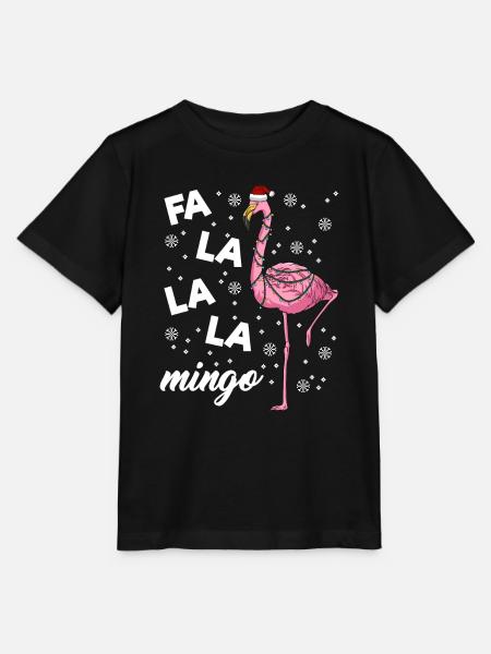 Falalalamingo Flamingo Christmas - Stanley/Stella T-shirt MINI CREATOR til børn - sort