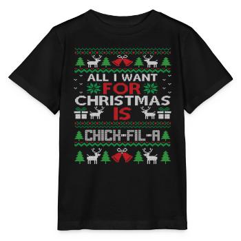 Tout ce que je veux pour Noël, c’est Chick Fil A - T-shirt bio MINI CREATOR Stanley/Stella Enfant - noir - Devant - Mikhail (115cm)