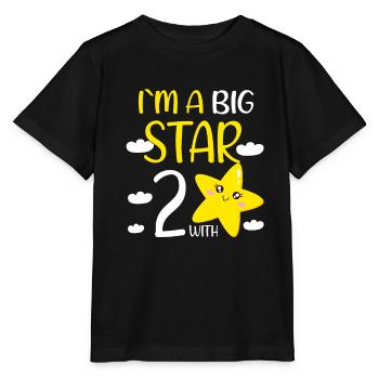 2 Year Old Birthday Girl Gift at A Big Star - Stanley/Stella MINI CREATOR Kids’ T-Shirt - black - Front - Mikhail (115cm)