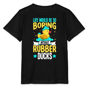 Gummiente Gummienten Entenliebhaber Badezimmer - Stanley/Stella Kinder T-Shirt MINI CREATOR  - Schwarz - Vorne - Mikhail (115cm)