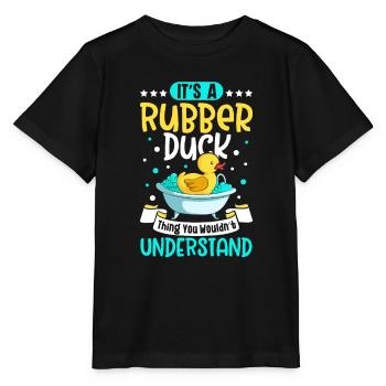 Gummiente Gummienten Entenliebhaber Badezimmer - Stanley/Stella Kinder T-Shirt MINI CREATOR  - Schwarz - Vorne - Mikhail (115cm)