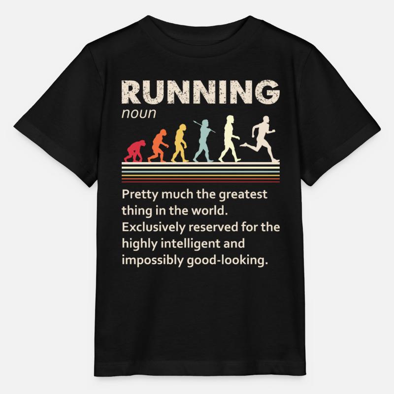 Running Evolution Définition amusante pour les coureurs - T-shirt bio MINI CREATOR Stanley/Stella Enfant - noir