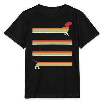 Long Wiener Dog Retro Dachshund - Stanley/Stella MINI CREATOR Kids’ T-Shirt - black - Front - Mikhail (115cm)