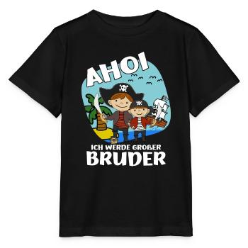 Großer Bruder Piraten Geschwister Nachwuchs Idee - Stanley/Stella Kinder T-Shirt MINI CREATOR  - Schwarz - Vorne - Mikhail (115cm)